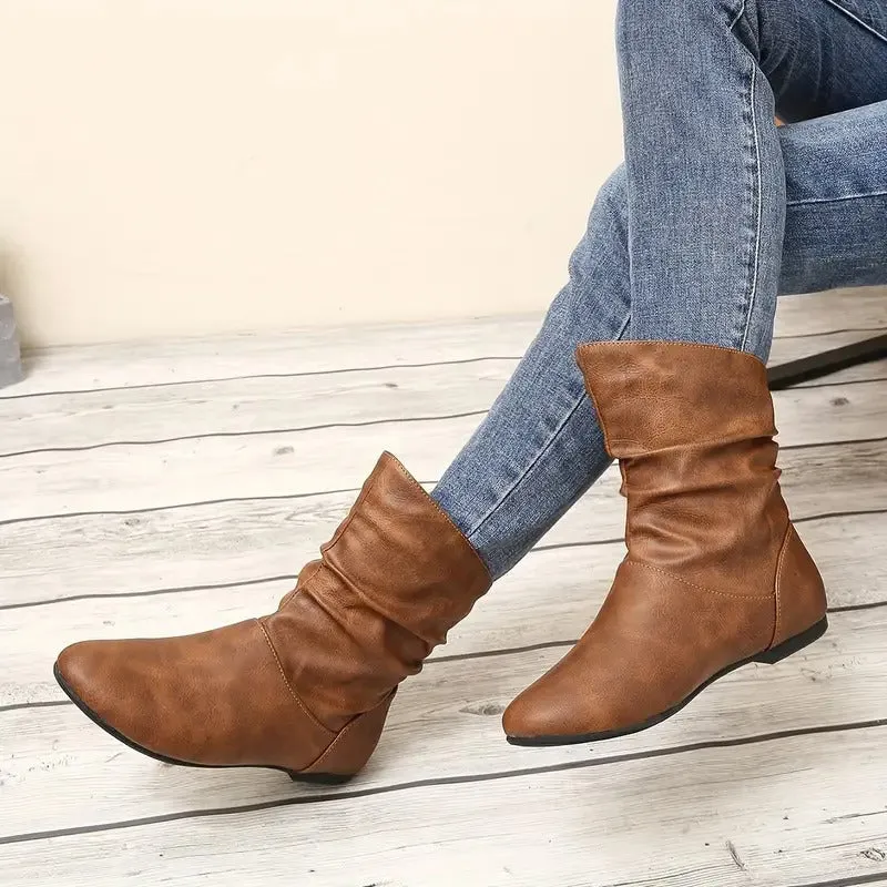 Women's Solid Color Trendy Boots👢👢