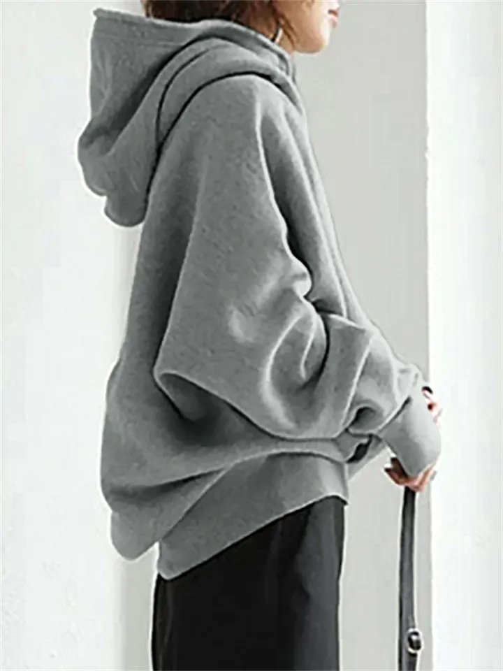 Women's Trendy Solid Plus Size Street Sports Hoodies