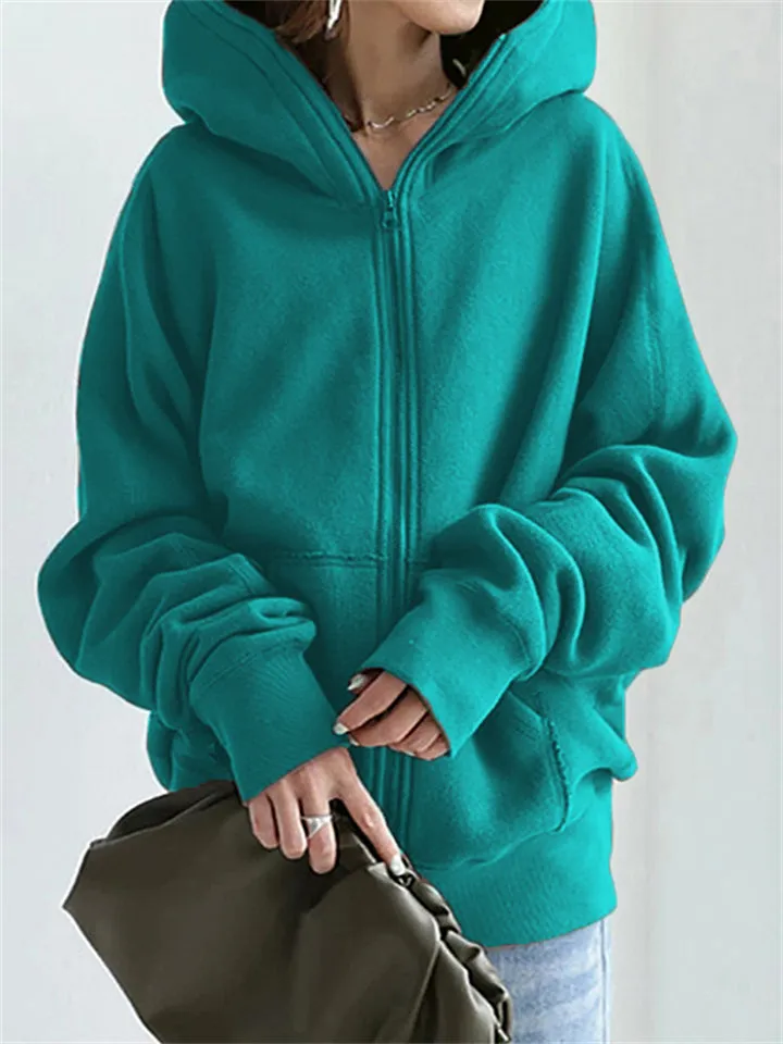 Women's Trendy Solid Plus Size Street Sports Hoodies