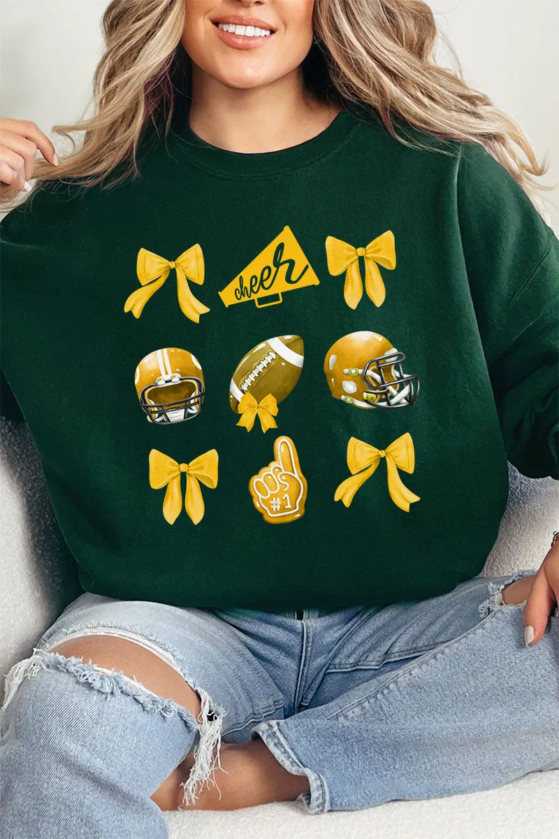 Yellow Blitz And Bows Heavy-weight Crew Sweatshirt