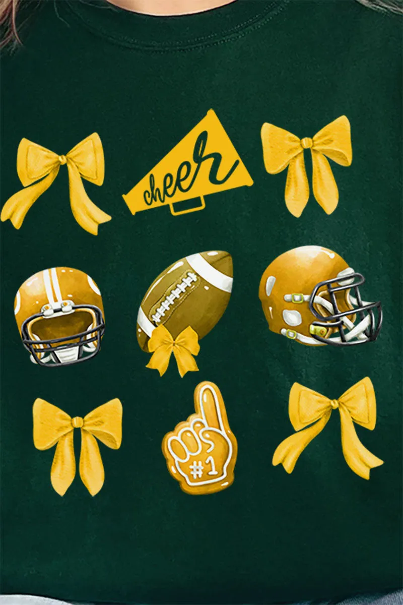 Yellow Blitz And Bows Heavy-weight Crew Sweatshirt