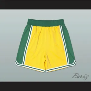 Yellow Green and White Basketball Shorts