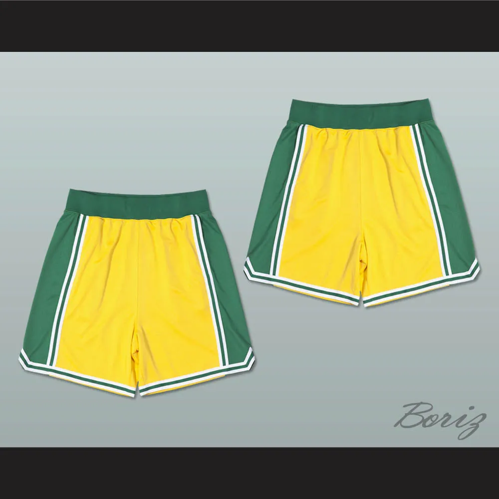 Yellow Green and White Basketball Shorts