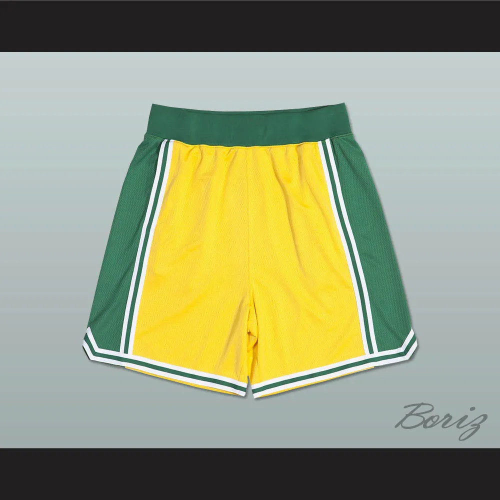 Yellow Green and White Basketball Shorts