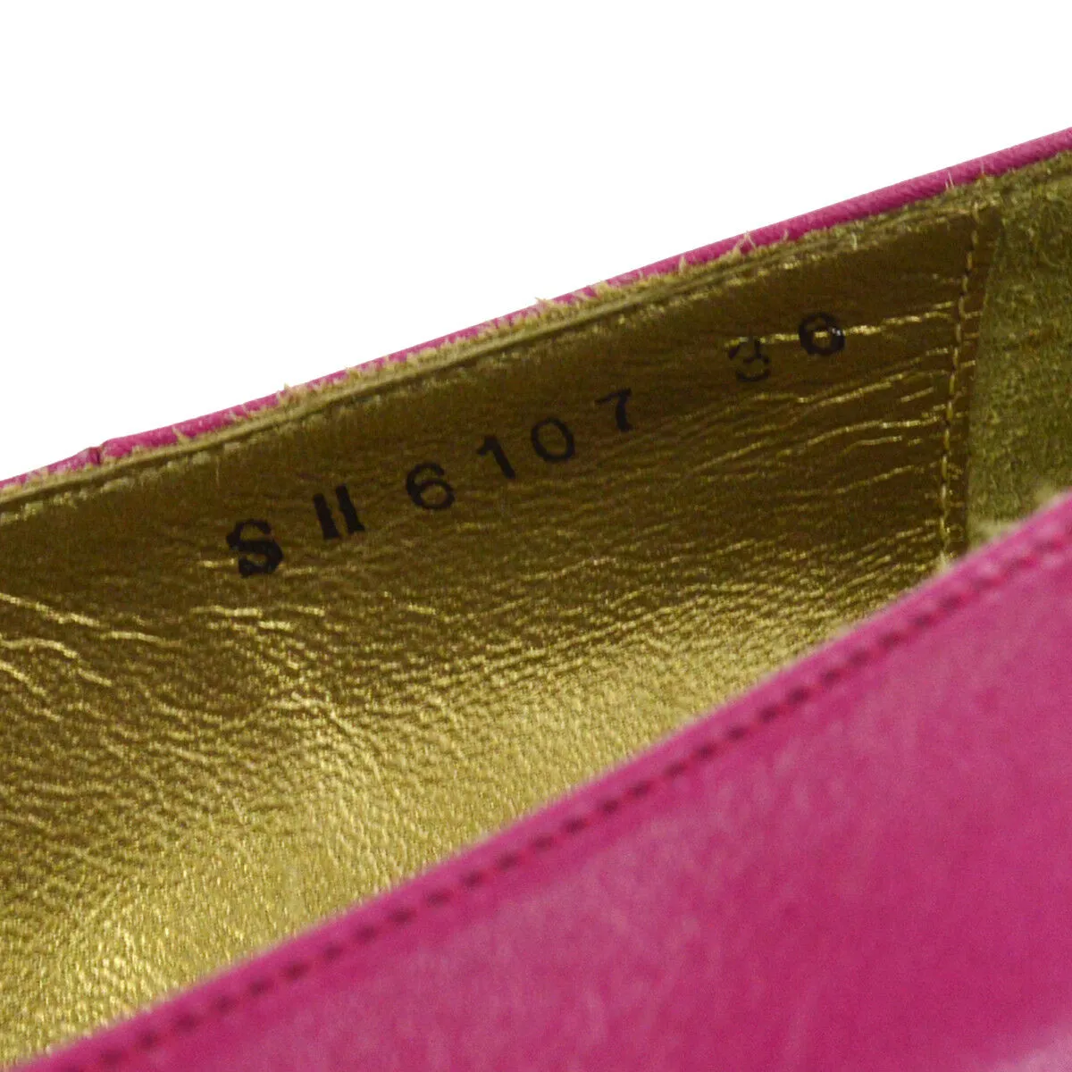 Yves Saint Laurent Ribbon Motif Shoes Pumps Purple Vintage #36 Y03094f