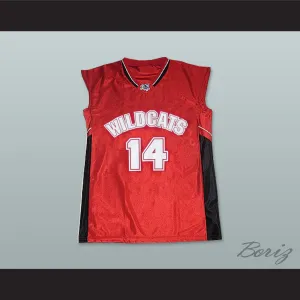 Zac Efron Troy Bolton 14 East High School Wildcats Home Basketball Jersey