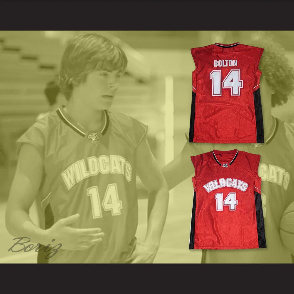 Zac Efron Troy Bolton 14 East High School Wildcats Home Basketball Jersey